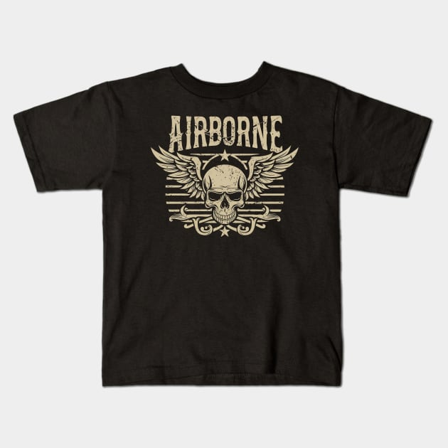 Airborne - vintage Kids T-Shirt by Neon Galaxia